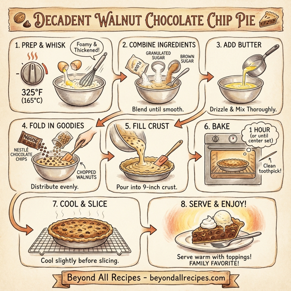 Decadent Walnut Chocolate Chip Pie instructions