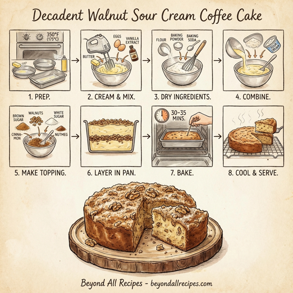 Decadent Walnut Sour Cream Coffee Cake instructions