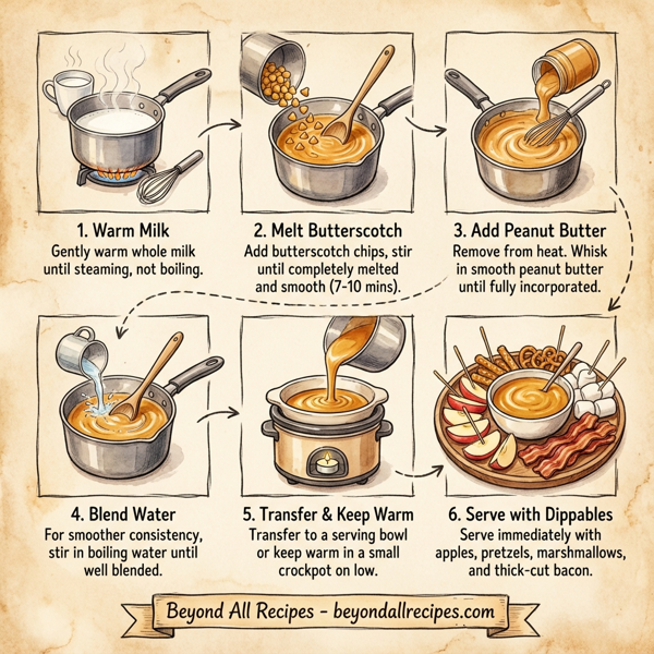 Decadent Warm Butterscotch Peanut Butter Fondue instructions