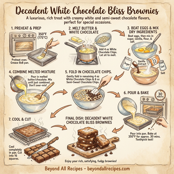 Decadent White Chocolate Bliss Brownies instructions