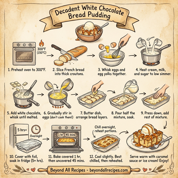 Decadent White Chocolate Bread Pudding instructions