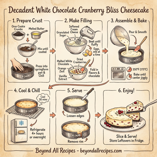 Decadent White Chocolate Cranberry Bliss Cheesecake instructions