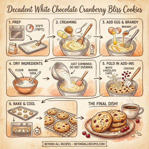 Decadent White Chocolate Cranberry Bliss Cookies instructions