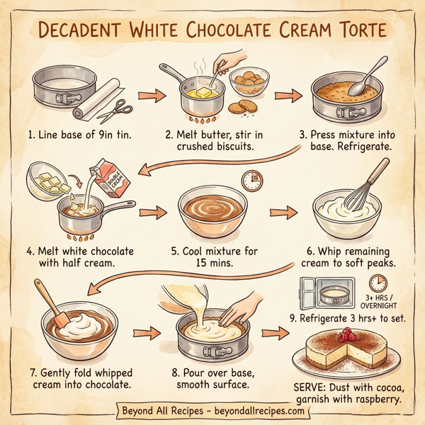 Decadent White Chocolate Cream Torte instructions
