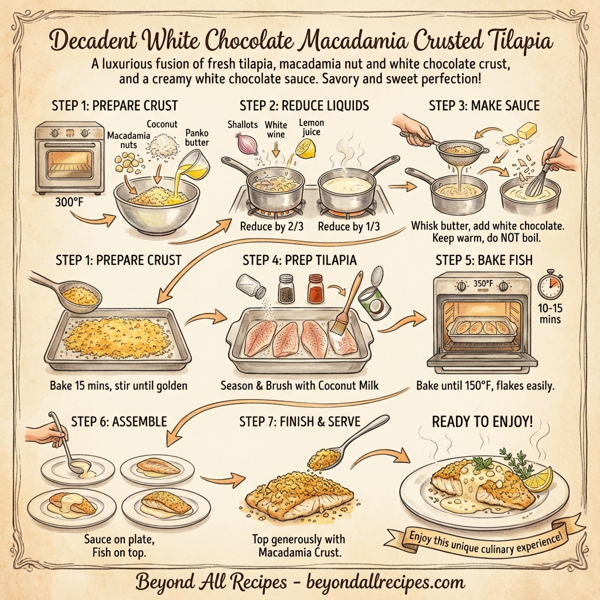 Decadent White Chocolate Macadamia Crusted Tilapia instructions