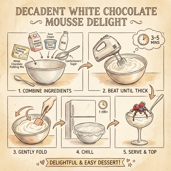 Decadent White Chocolate Mousse Delight instructions