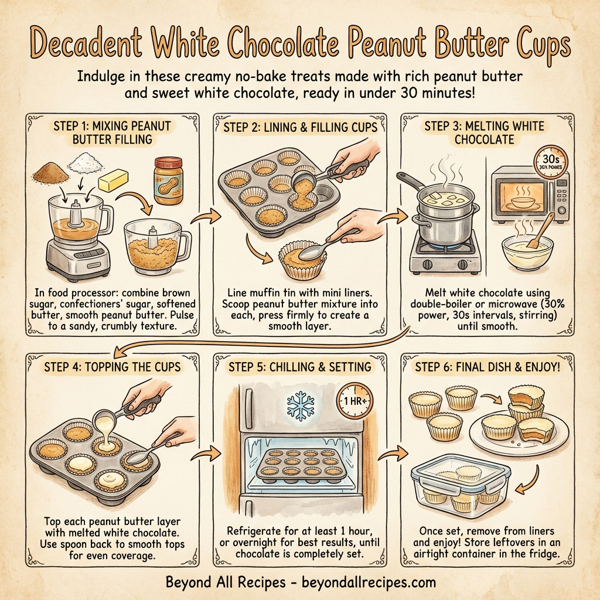 Decadent White Chocolate Peanut Butter Cups instructions