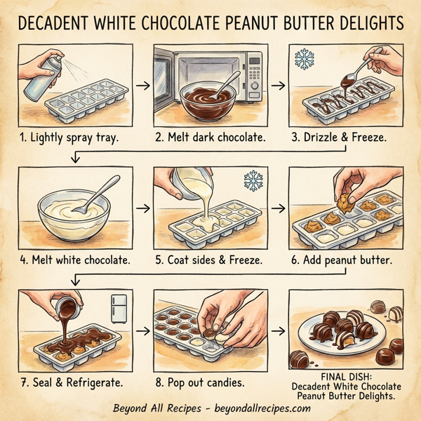 Decadent White Chocolate Peanut Butter Delights instructions