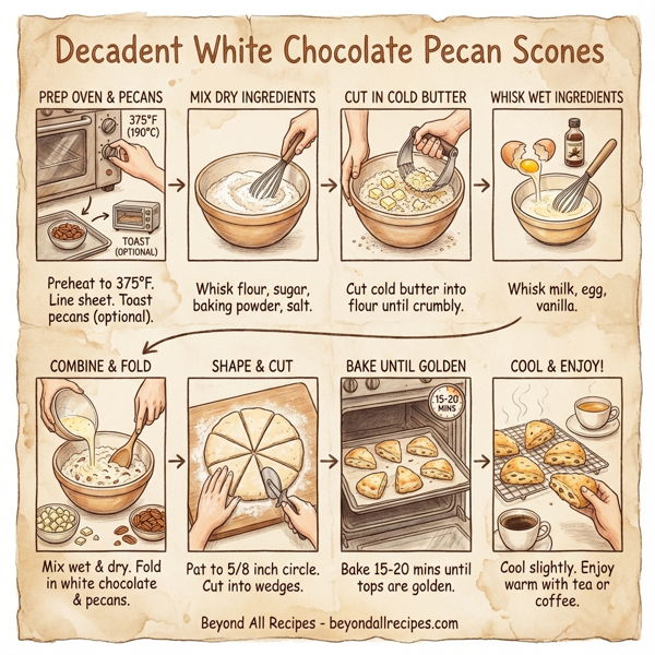 Decadent White Chocolate Pecan Scones instructions