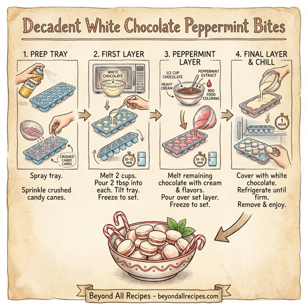 Decadent White Chocolate Peppermint Bites instructions