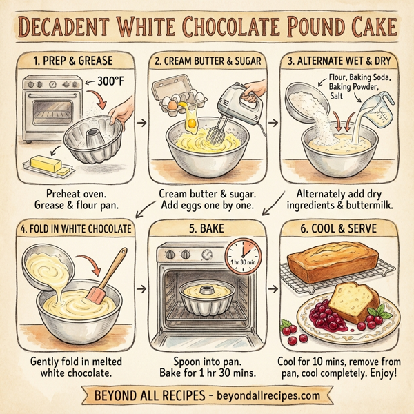 Decadent White Chocolate Pound Cake instructions