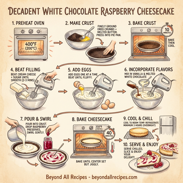 Decadent White Chocolate Raspberry Cheesecake instructions