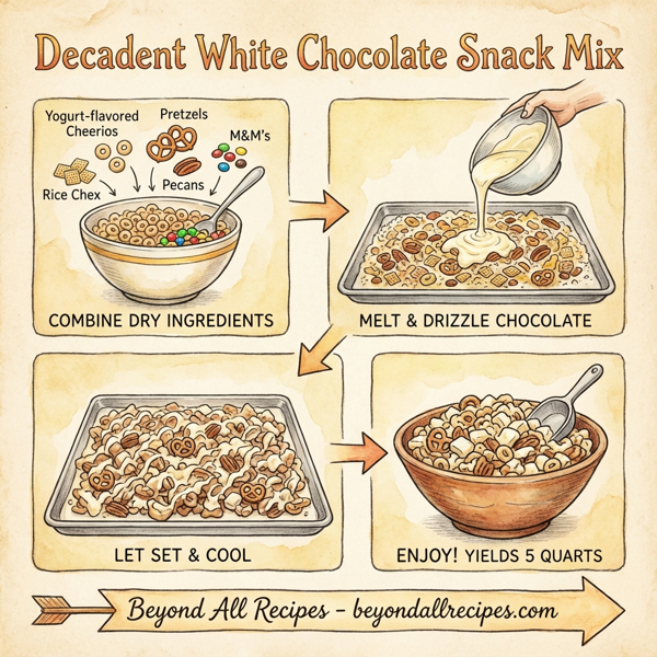 Decadent White Chocolate Snack Mix instructions