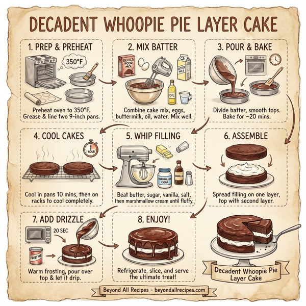 Decadent Whoopie Pie Layer Cake instructions