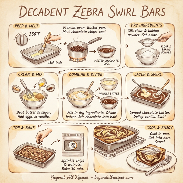 Decadent Zebra Swirl Bars instructions