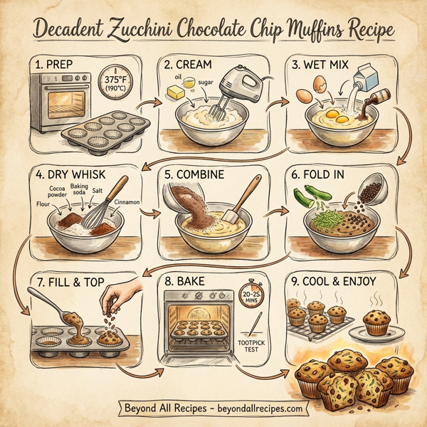 Decadent Zucchini Chocolate Chip Muffins instructions