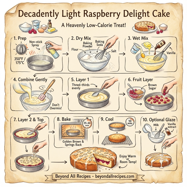 Decadently Light Raspberry Delight Cake instructions