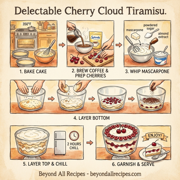 Delectable Cherry Cloud Tiramisu instructions