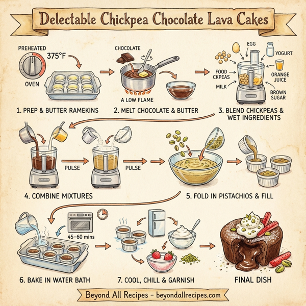 Delectable Chickpea Chocolate Lava Cakes instructions