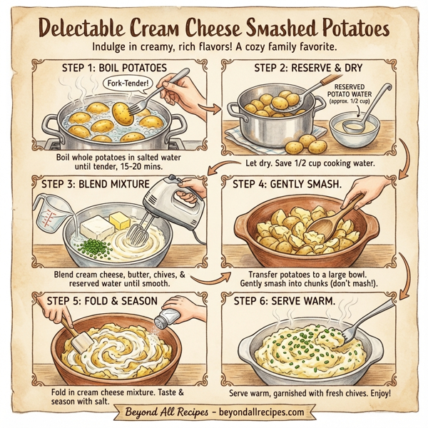 Delectable Cream Cheese Smashed Potatoes instructions