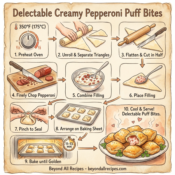 Delectable Creamy Pepperoni Puff Bites instructions