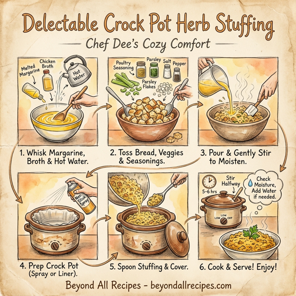 Delectable Crock Pot Herb Stuffing instructions