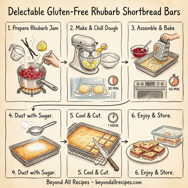 Delectable Gluten-Free Rhubarb Shortbread Bars instructions