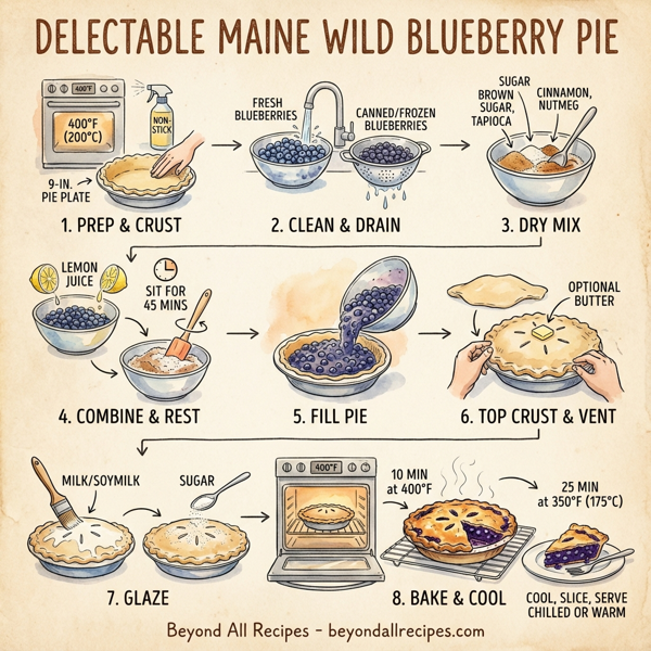 Delectable Maine Wild Blueberry Pie instructions