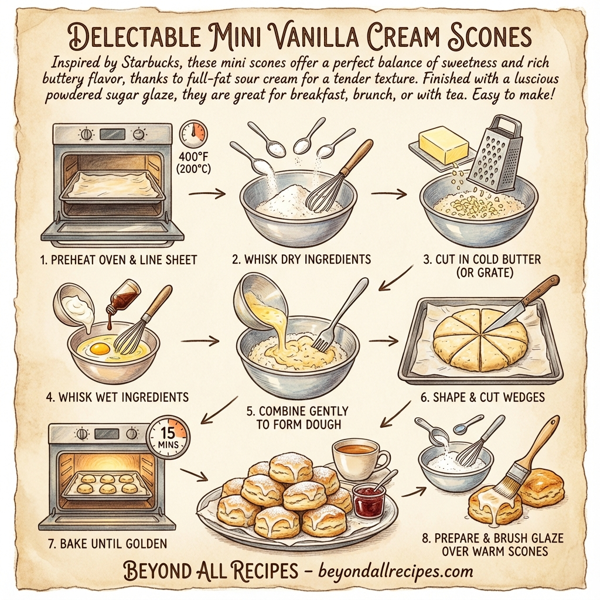 Delectable Mini Vanilla Cream Scones instructions