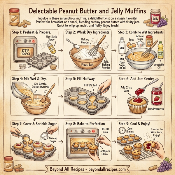 Delectable Peanut Butter and Jelly Muffins instructions