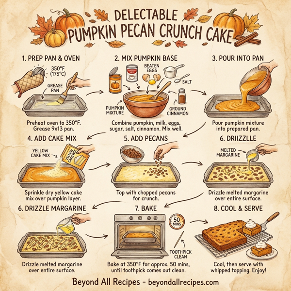 Delectable Pumpkin Pecan Crunch Cake instructions