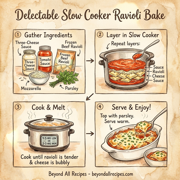 Delectable Slow Cooker Ravioli Bake instructions