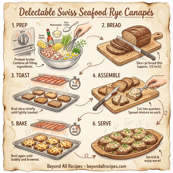 Delectable Swiss Seafood Rye Canapés instructions