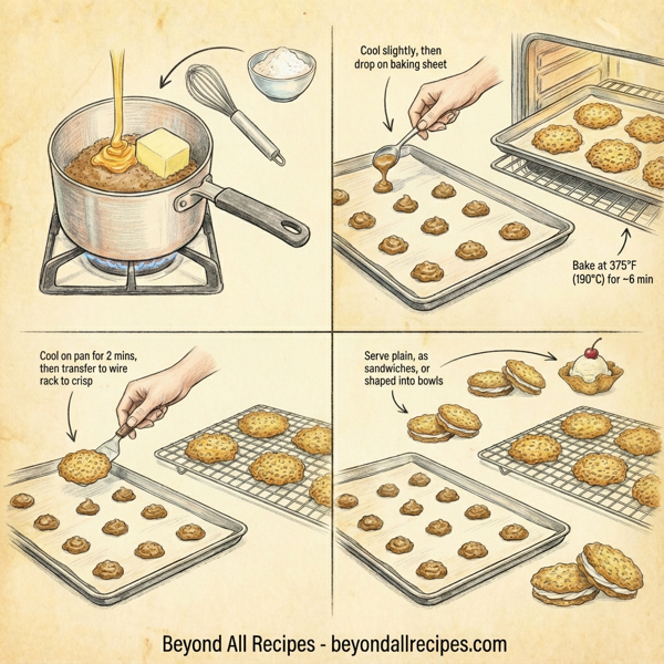 Delicate Honey Corn Lace Cookies instructions
