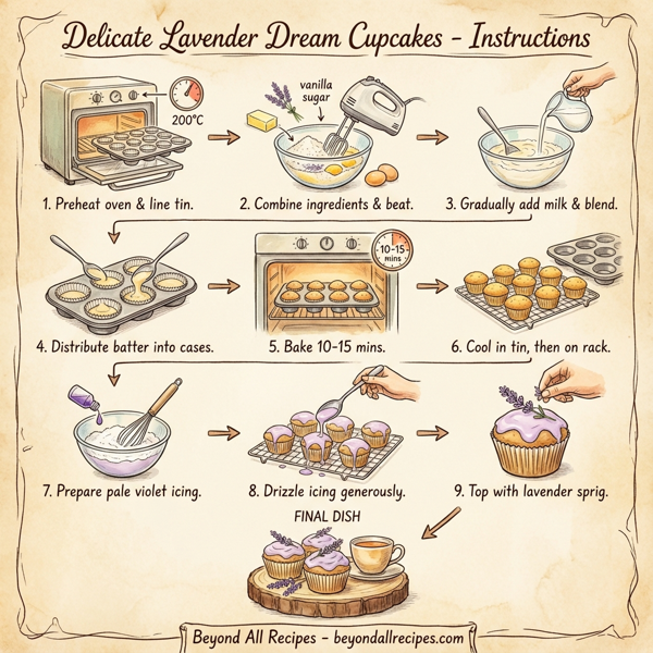 Delicate Lavender Dream Cupcakes instructions