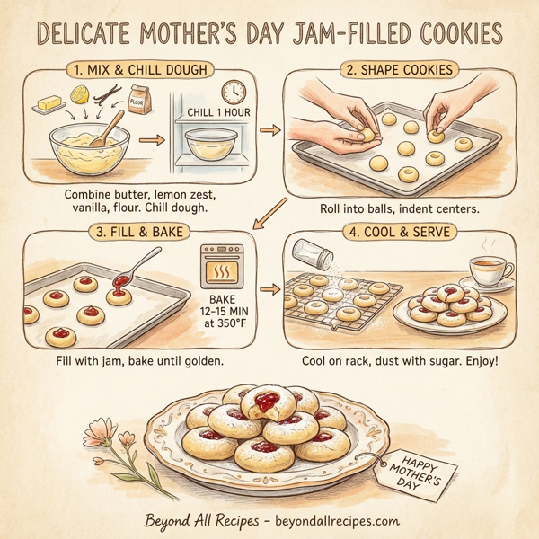 Delicate Mother's Day Jam-Filled Cookies instructions