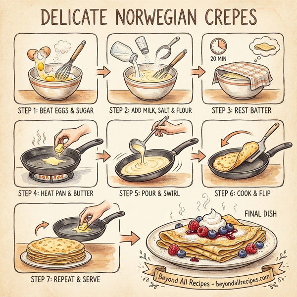 Delicate Norwegian Crepes instructions