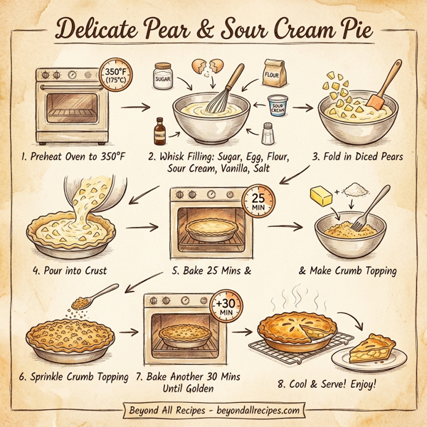 Delicate Pear & Sour Cream Pie instructions
