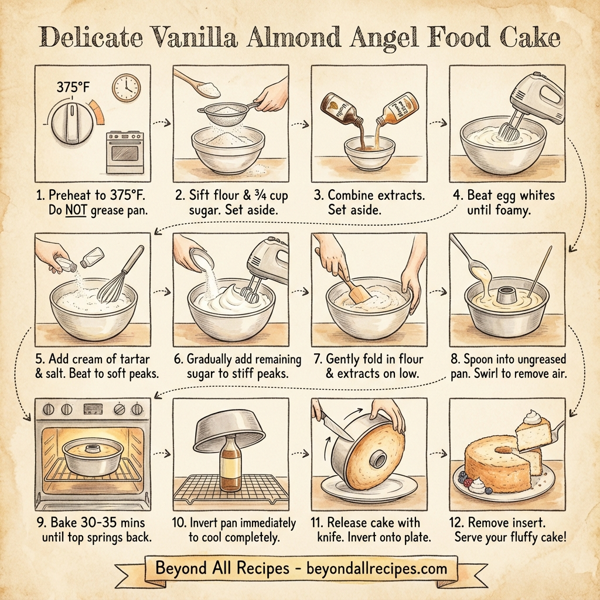 Delicate Vanilla Almond Angel Food Cake instructions