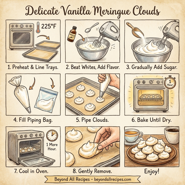 Delicate Vanilla Meringue Clouds instructions
