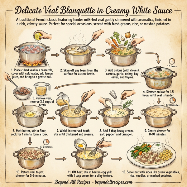 Delicate Veal Blanquette in Creamy White Sauce instructions
