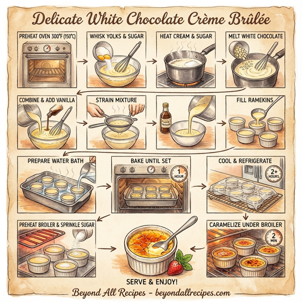 Delicate White Chocolate Crème Brûlée instructions