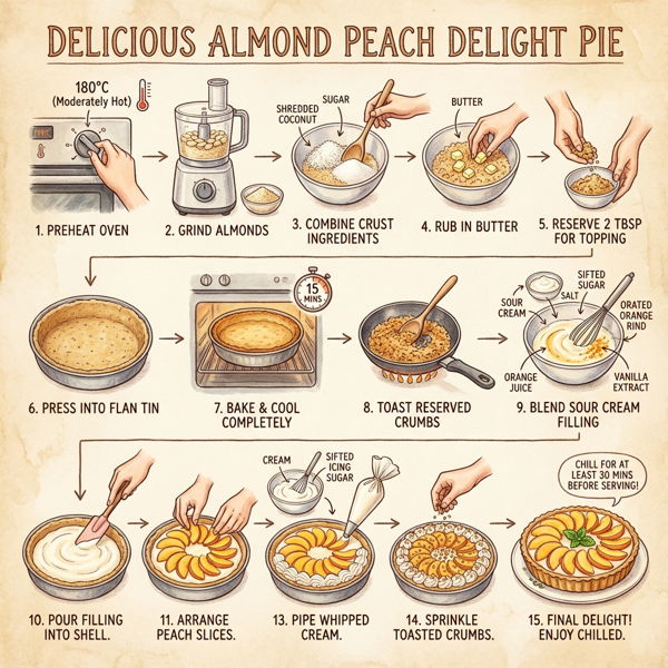Delicious Almond Peach Delight Pie instructions