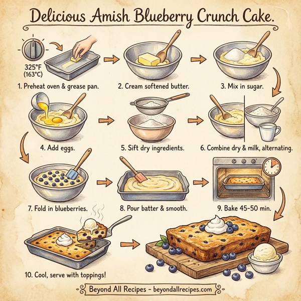 Delicious Amish Blueberry Crunch Cake instructions