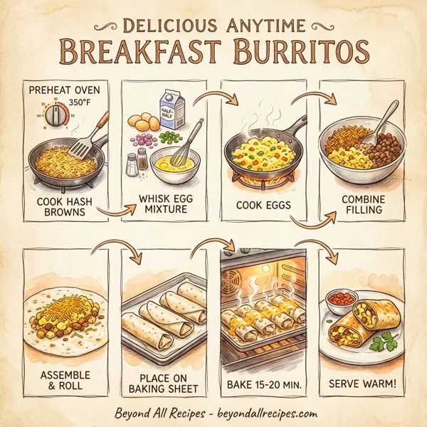 Delicious Anytime Breakfast Burritos instructions