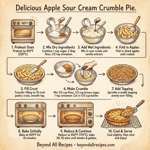 Delicious Apple Sour Cream Crumble Pie instructions