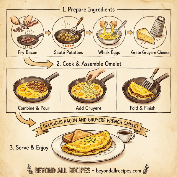Delicious Bacon and Gruyere French Omelet instructions