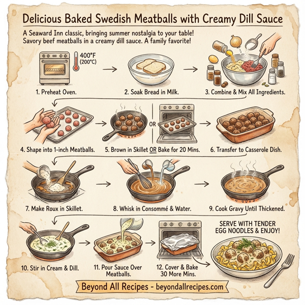 Delicious Baked Swedish Meatballs with Creamy Dill Sauce instructions