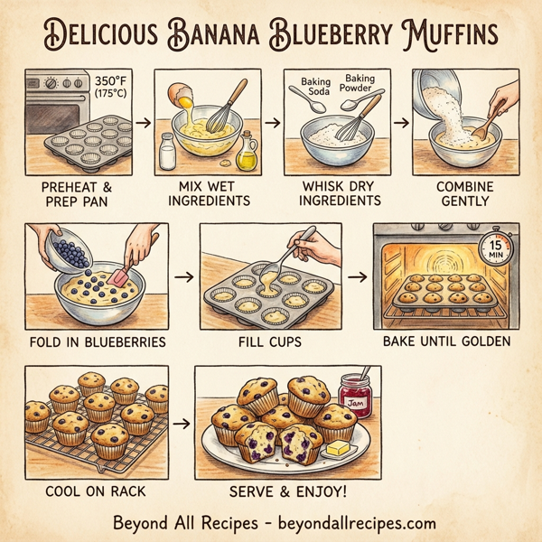 Delicious Banana Blueberry Muffins instructions