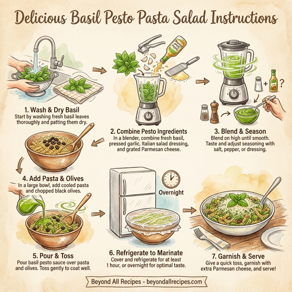 Delicious Basil Pesto Pasta Salad instructions